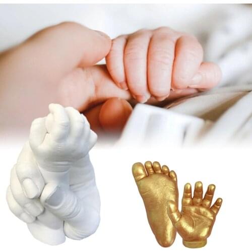 3D Handmade Baby Handprints Footprints Model Powder Gifts Mold DIY Hand Foot Casting Kit Clone Powder Set Child Growth Memorial
