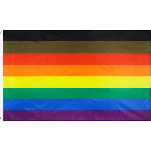 60x90cm/90x150cm Philadelphia Phily Gay Flag 2x3ft/3x5ft LGBT Colors Rainbow Banner