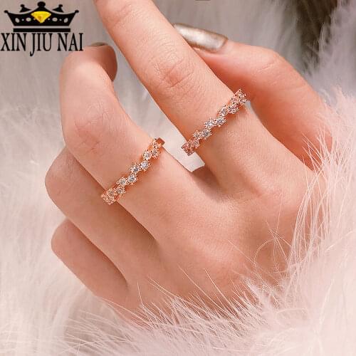 925anillos Silver Online Celebrity Single Row Zircon Ring Ladies 18k Rose Gold Fairy Jewelry Wholesale Diamond Rings For Women