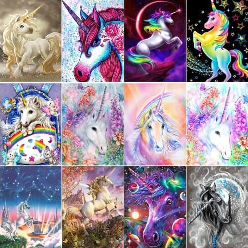 DIY 5D Diamond Painting Cartoon Unicorn Cross Stitch Kit Full Drill Square Embroidery Mosaic Art Picture of Rhinestones Decor