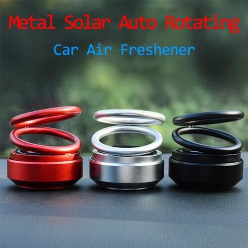 Car Aromatherapy Air Freshener Metal Double Rings Rotary Suspension Rotating Dashboard Ornament Car Auto Diffuser Perfume