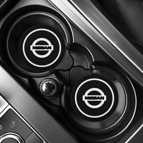 2pc Car Cup Holder Coaster Non slip Pad Mat Interior Decoration For Nissan Qashqai Tiida Teana Almera Juke Altima X-trail