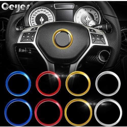 Ceyes Car Styling Steering Wheel Center Sticker Circle Cover Fit For Mercedes Benz GLE GLA W213 Auto Decoration Ring Accessories