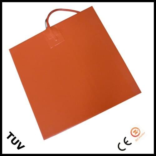 CE/TUV Flexible Silicone Bed Heater 300x300mm 220v 400w with Adhesive NTC 100K