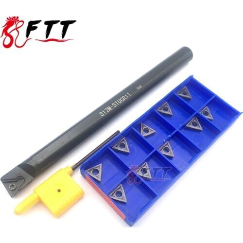 1pc S12M-STUCR11 12MM holder with 10 pcs TCMT110204 high quality carbide inserts Cnc knife drill rod lathe lnternal turning tool