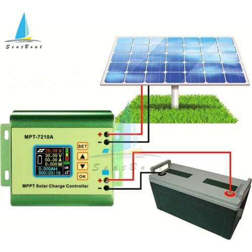 MPT-7210A Solar Charge Controller LCD Boost Charging Module For 24V 36V 48V 60V 72V Lithium Battery Bank Solar Systems Regulator