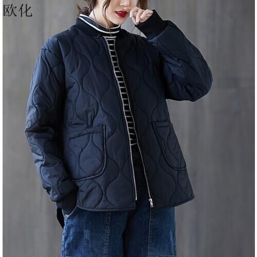 Women Jackets Coats Plus Size Female Long Sleeve Autumn Winter Basic Bomber Jackets Oversize WomenS Short Design Quilted Jacket
