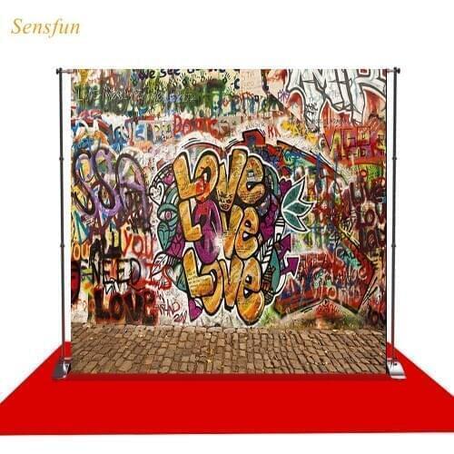LEVOO background for photo studio Graffiti Love street art youth photocall photobooth decor studio custom shoot prop