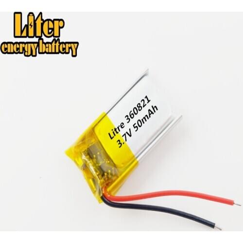 3.7v 50mah 360821 351020 Lithium Polymer LiPo Rechargeable Battery li ion li-polymer For Mp3 bluetooth Recorder headphone
