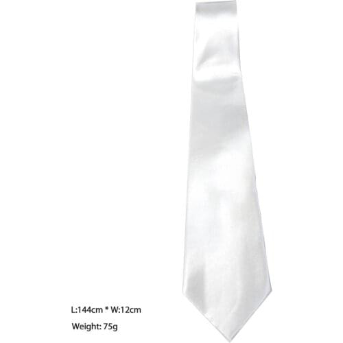 10Pcs/lot Men Silk White Blank Tie Sublimation Necktie Heat Printing DIY Logo Business Wedding Formal Neckwear Gift