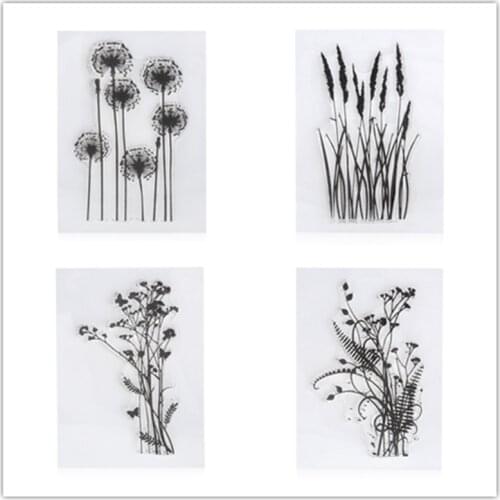New Flower Grass Transparent Acrylic Silicone Rubber Clear Stamps Sheet for DIY Scrapbooking Photo Album Cards Making Decoration