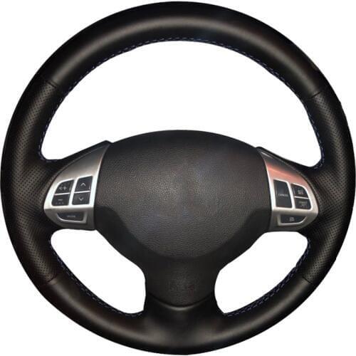 Genuine Leather car steering wheel Cover For Mitsubishi Lancer EX Mitsubishi Outlander ASX Colt Pajero Sport/Car Steering Braid