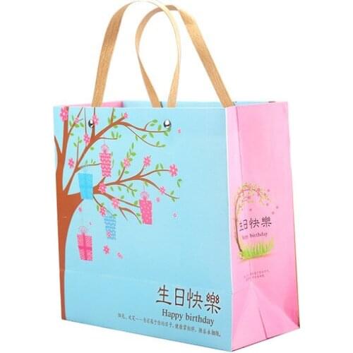 Wholesale bulk baby kids happy birthday holiday party favor funny souvenir gold glitter paper christmas gift bags --XP2394