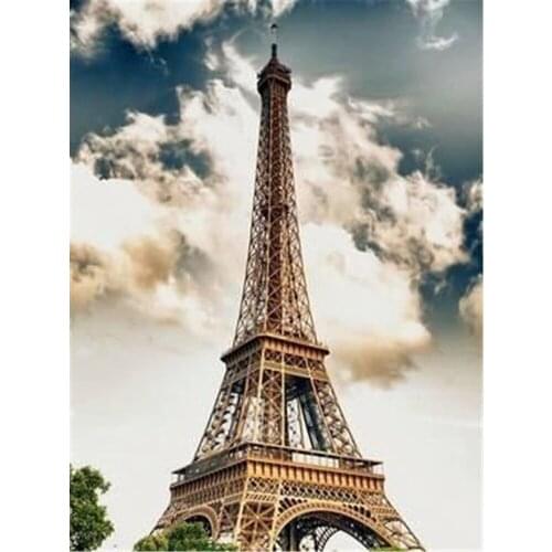 Landscape Paris Tower DIY Embroidery 11CT Cross Stitch Kits Needlework Craft Set Printed Canvas Cotton Thread Home Sell