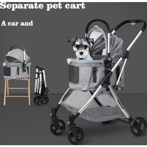 Pet stroller Carrier for dogs Lightweight foldable Separable transportation dog car seat Walking cat cart exotic accessories