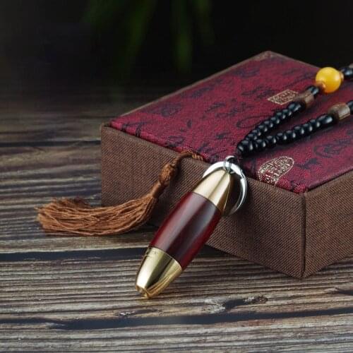 Sandalwood Dzi Bead Lighter Creative Multifunctional Mini Portable High-end Gift Lighter with Illuminated Smoking Accessories