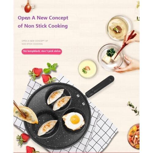 Four-hole Three-hole Frying Pot Thickened Omelet Pan Non-stick Egg Pancake Steak Pan Cooking Egg Ham Pans Breakfast Maker