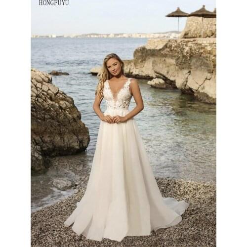 Wedding Dresses Classic V-Neck Appliques Bridal Gowns Floor Length свадебное платье 2021