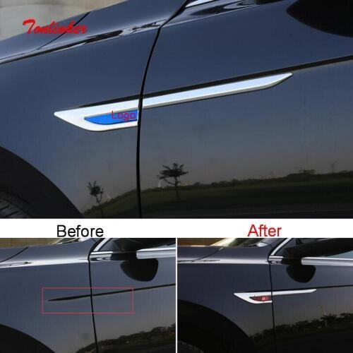 Tonlinker Exterior Front Door Side leaf Cover Stickers for Volkswagen Passat B9 2019 Car Styling 4 PCS ABS Chrome Cover stickers