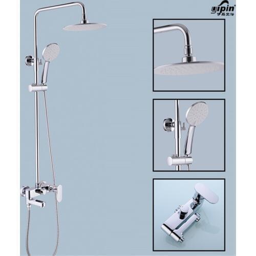 Bathroom chrome Brass Bathtub Shower Set Wall Mounted 8" Rainfall Shower Mixer Tap Faucet 3-functions Mixer Valve