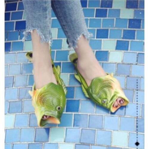 Funny Slippers Man Footwear Family House Shoes Men Large Size 24-45 Summer Beach Slippers Boys Unisex Fish Slippers