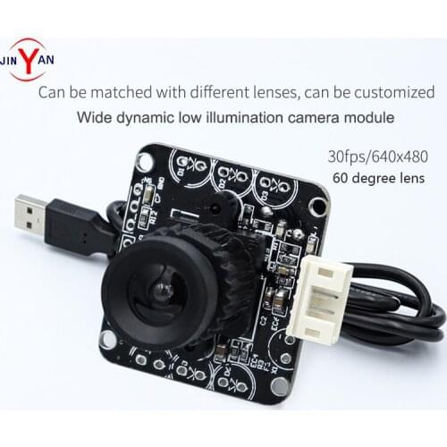 0.3MP wide dynamic low noise Undistorted HD USB camera module OV7740 Backlit photo 60 degree lens