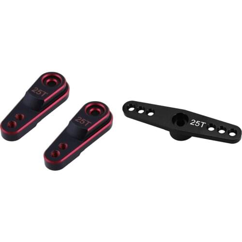 1 Pcs 25T Steering Servo Arm Horn & 2 Pcs Hard Aluminum Alloy 25T M3 Steering Link Servo Arm