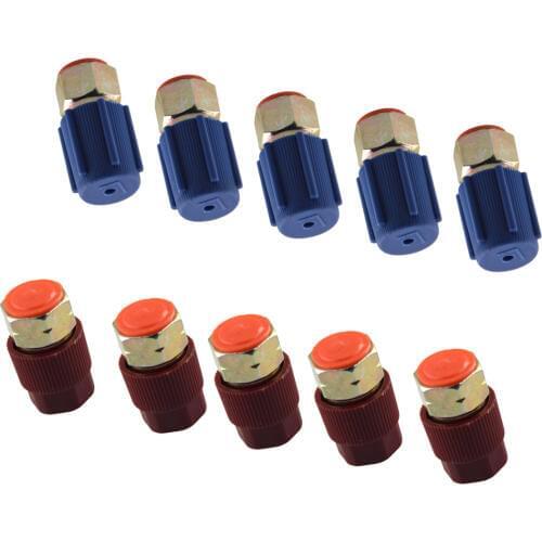 10 Piece Air Conditioning R-12 to R-134a Retrofit Conversion Adapter High and Low Side Quick Disconnect Auto AC Charging Kit