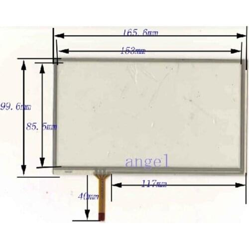 6.8-inch four-wire 166*100MM resistance touch screen compatible for GPS navigation display touch screen line on the lower left