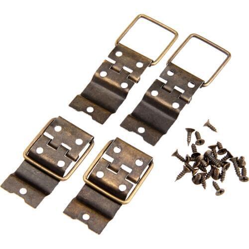 4Pcs Antique Furniture Cabinet Door Hinges Drawer Jewellery Box Hinge Printing Packaging Jewelry Box DIY Accessories 38x21mm