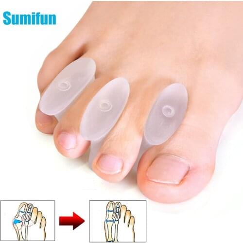 8Pcs Hot Reusable Silicone Toe Separator Hallux Valgus Pain Relief Bunion Corrector Straightener Soft Toe Spacer Foot Care D2975