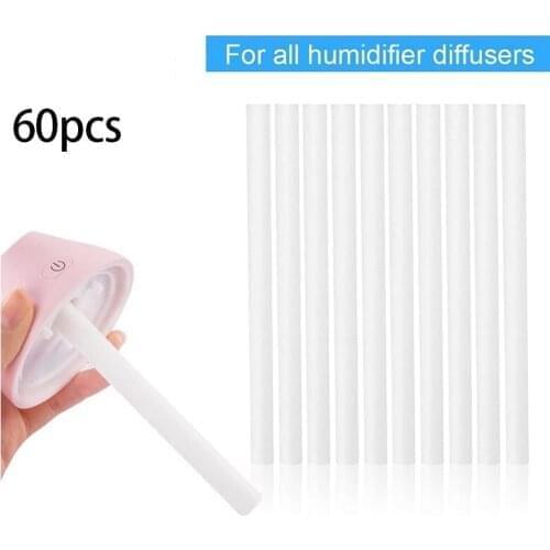 60Pcs Cotton Swab Filters Refill Sticks Replacement Wicks for Portable Personal USB Powered Humidifiers Aroma Maker