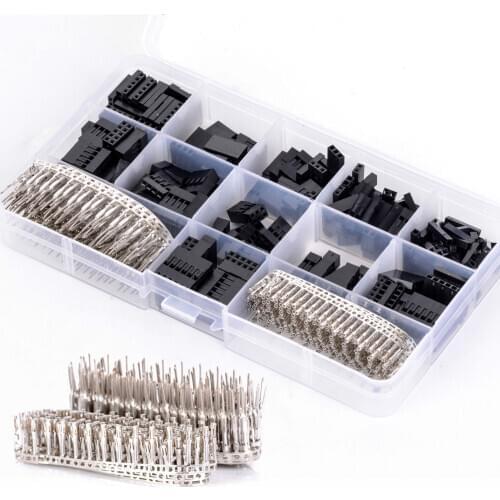 620PCS DuPont jumper connector housing package male buckle terminal + female connector terminal spacing (with box)