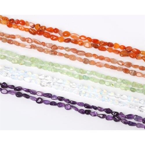 7-11mm 38cm/str Natural Stone Beads Crystal Straight Hole Lregular Gravel Beads Bracelet For Jewelry Making DIY