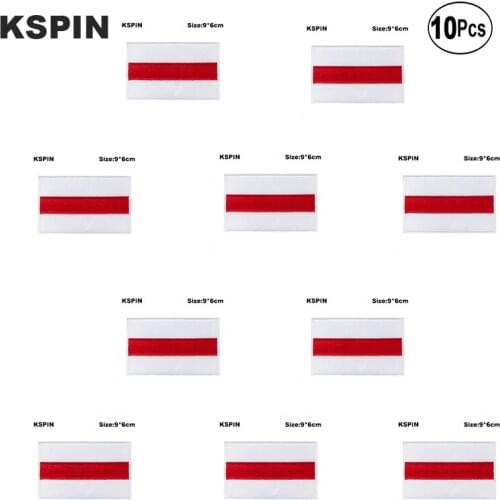 8*5cm Belarus Flag Embroidery Patches Iron on Saw on Transfer patches Sewing Applications for Clothes in Home&Garden