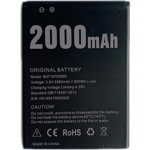2pcs/lot 2000mAh X50 Battery Replacement BAT18702000 For DOOGEE X 50
