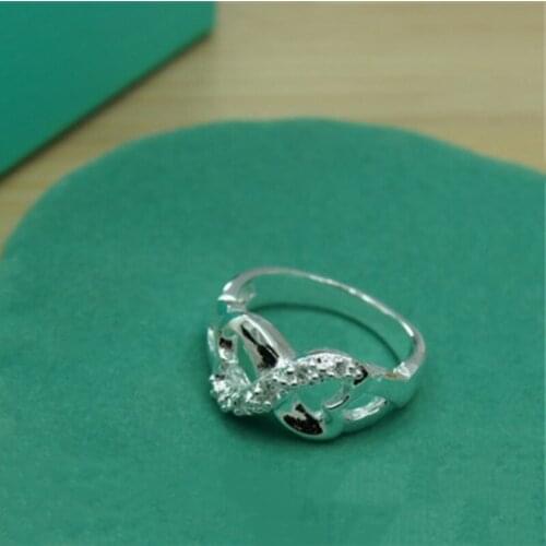 BABYLLNT 925 Sterling Silver AAA Zircon Double Heart Ring For Women Wedding Engagement Party Fashion Charm Jewelry Gift
