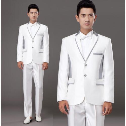 White edge married brand-clothing 2020 new arrival suit set men suits for wedding suit groom men slim fit suits + pant + tie