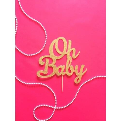 Glitter Oh Baby Cupcake Toppers birthday baby Reveal Shower party food picks