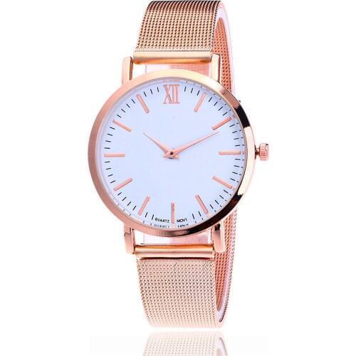 Fashion Womens Watches Luxury Rose Gold Stainless Steel Simple Dial High Quality Female Quartz Wrist Watches Relogio Feminino