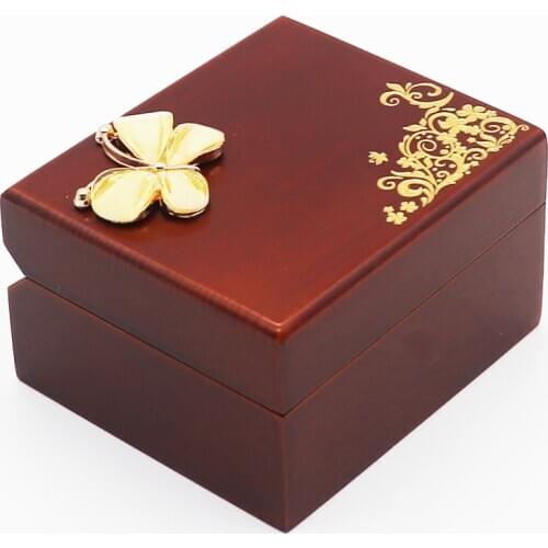 Wood Hand Butterfly Pattern Musical Box Gift for Birthday/Valentines day, Music Box Melody Castle in the Sky