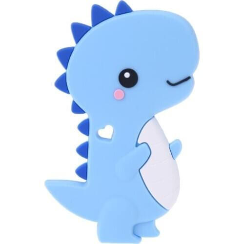 Baby Silicone Teether Newborn Soother Chewable Teething Toy Cartoon Dinosaur Shaped Safety Soft Kids Toys Q1FE