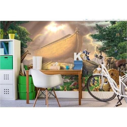 3d photo wallpaper custom 3d murals wallpaper Animals wall Setting wall sunshine green forest grassland animal children walls