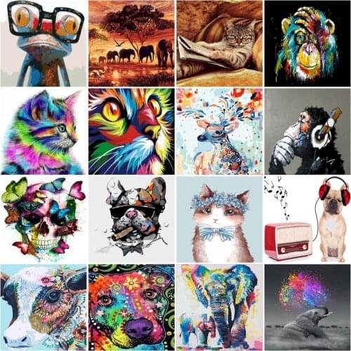 GATYZTORY 60x75cm Frame Diy Oil Digital Painting By Bumbers Kits Animal Abstract Acrylic Paint By numbers For Adults Home Decors