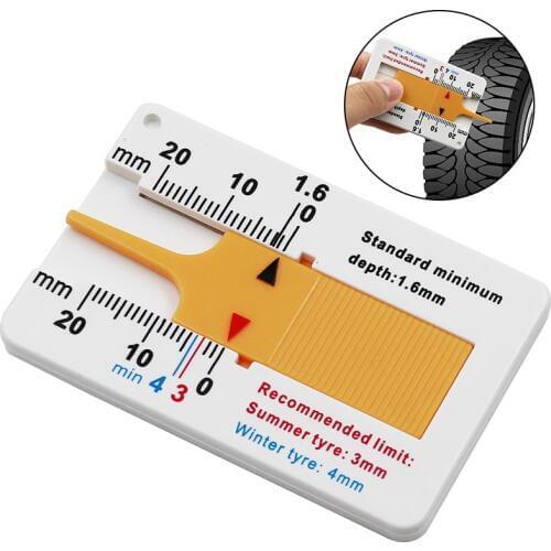 0-20mm Auto Car Tyre Tread Depthometer Depth Indicator Gauge Gage Motorcycle Trailer Van Wheel Measure Tool Measrement Supplies