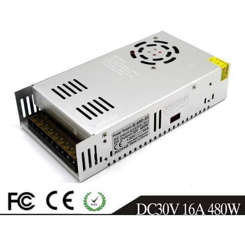 Single Output 480W DC30V 16A 32V 15A 36V 13.3A 42V 11.5A 48V 10A 60V 8A Power Supply DC Switching Driver 110V 220V AC-DC SMPS