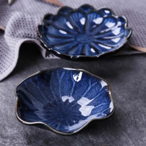 Creative Japanese-style kiln turned ceramic flavored dish, snack dish, hotel restaurant, hot pot sauce dish, dipping dish, cold