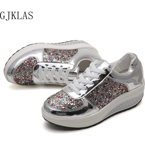 Chuncky Sneakers Vulcanized Shoes Size 42 Bling Womens Shoes Sneakers Solid Color Casual Trend New Womens Platform Sneakers