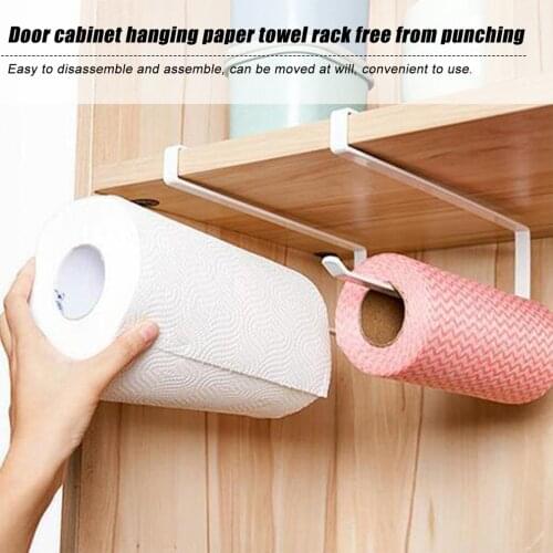 Hot Hook Type Kitchen Roll Paper Towel Holder Storage Rack Sundries Organizer Home Storage Tools Cabinet Cupboard Tissue Shelf
