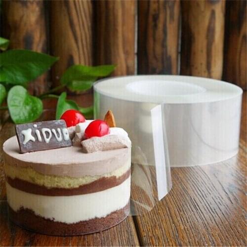 6cm/8cm Width Soft 200m Roll Transparent Mousse Cake Surrounding Edge Wrapping Tape Plastic Side Membrane DIY Cake Tools